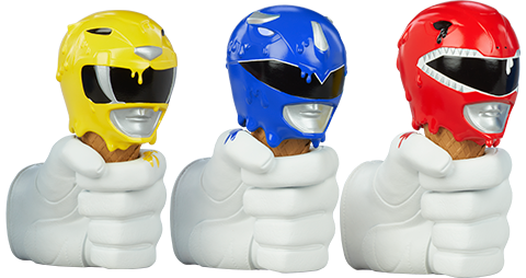 Unruly Industries(TM) Red, Yellow and Blue Power Rangers Scoops Set Designer Collectible Bust