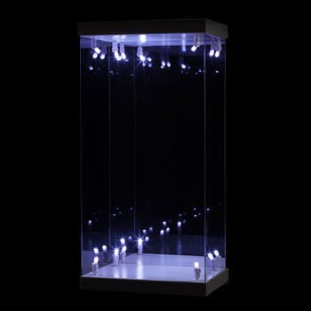 1/4 Scale Comic Figurine Display Case 20" Tall All Glass Black Sport Moulding 