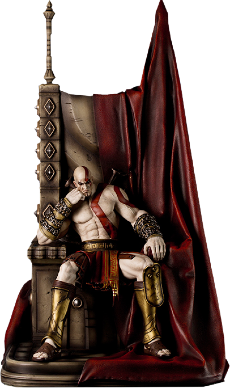 Kratos on Throne Statues by Gaming Heads
