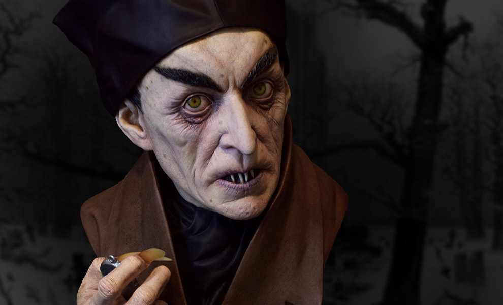 Gallery Feature Image of Classic Painted Nosferatu Life-Size Bust - Click to open image gallery