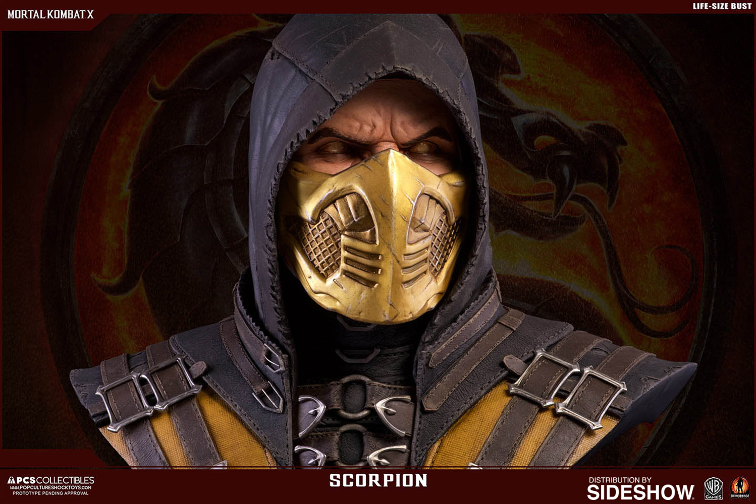 Mortal Kombat Scorpion Life Size Bust By Pop Culture Shock Sideshow