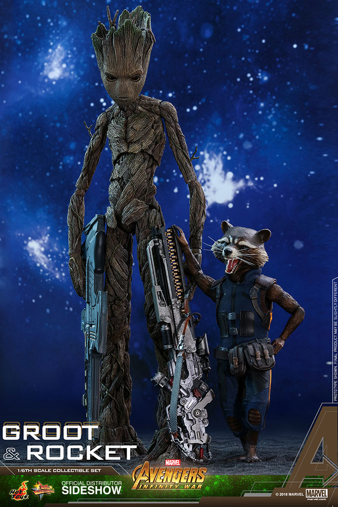 hot toys groot and rocket infinity war