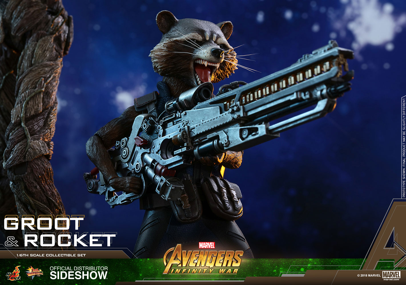 hot toys groot and rocket infinity war