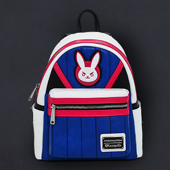 Loungefly Overwatch D.Va DVA Mini Backpack Blue White Bag Cosplay Bunny