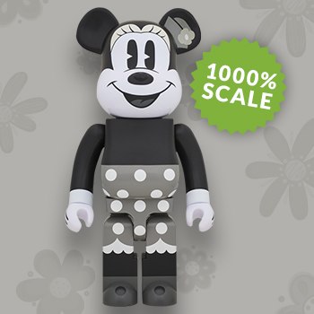 Disney Bearbrick Minnie Mouse Black and White Version 1000 Figure