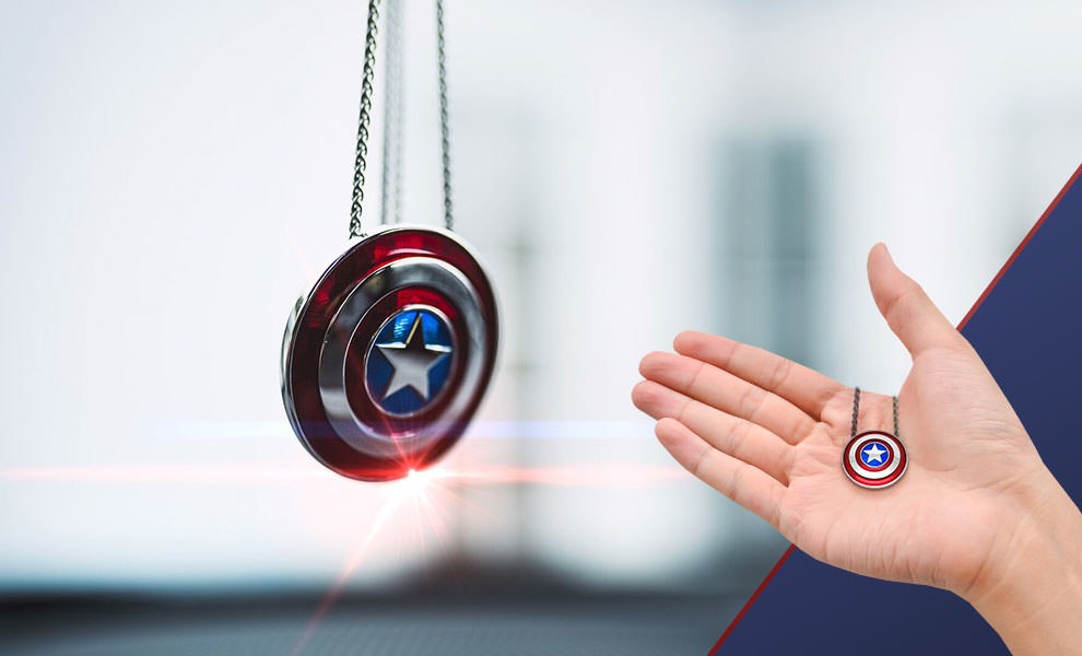 Gallery Feature Image of Captain America Shield Necklace - Small Jewelry - Click to open image gallery