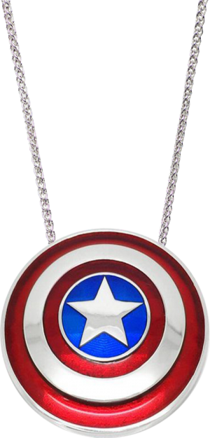 Captain America Shield Necklace - Large Jewelry