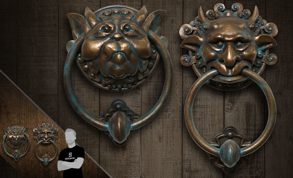 Gallery Feature Image of Labyrinth Door Knocker Set Scaled Replica - Click to open image gallery