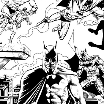 Detective Comics #1000 Dynamic Forces Exclusive Wraparound Art Variant  Cover by Dan Jurgens and Kevin Nowland Virgin Black and White Pure Line Art  Edition | Sideshow Collectibles