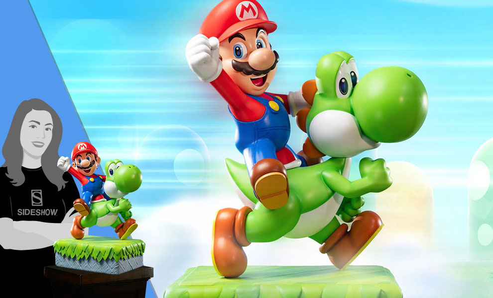 mario and yoshi statue