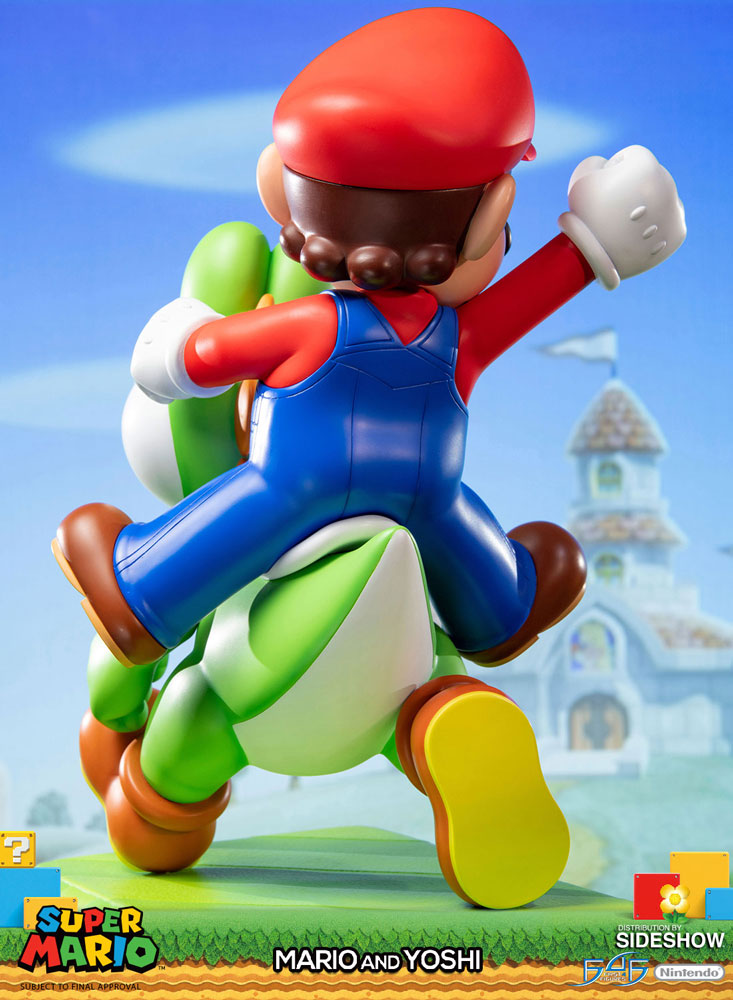 mario and yoshi statue