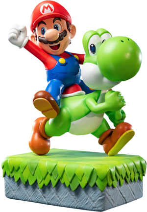 mario and yoshi statue