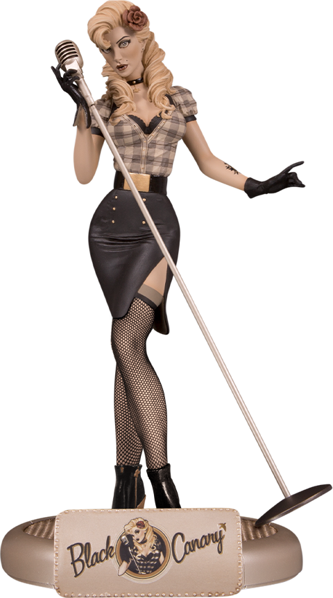 dc bombshells black canary statue