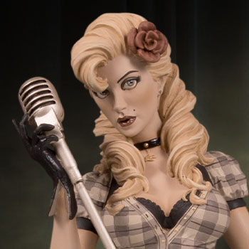 dc bombshells black canary statue