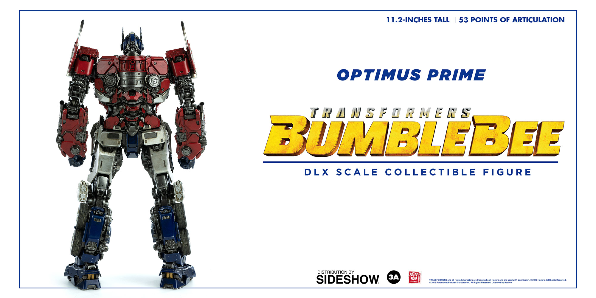 HASBRO X threeA Toys Transformers Bumblebee Optimus Prime DLX scale 11.2" Figure 