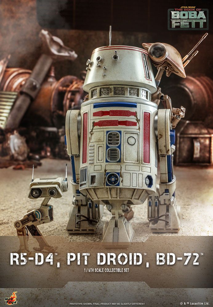 R5-D4, Pit Droid, and BD-72- Prototype Shown