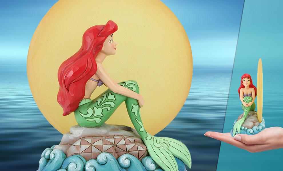 Gallery Feature Image of Ariel Sitting on Rock by Moon Figurine - Click to open image gallery