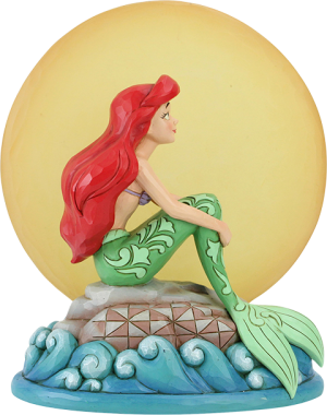 Ariel Sitting on Rock by Moon Figurine