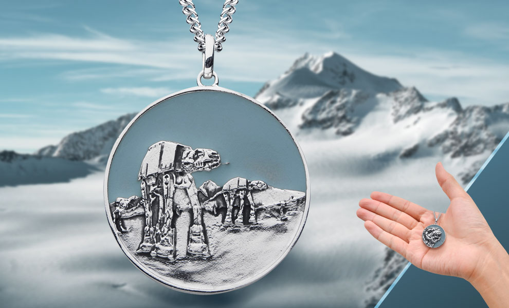 Gallery Feature Image of Hoth Planetary Medallion Jewelry - Click to open image gallery