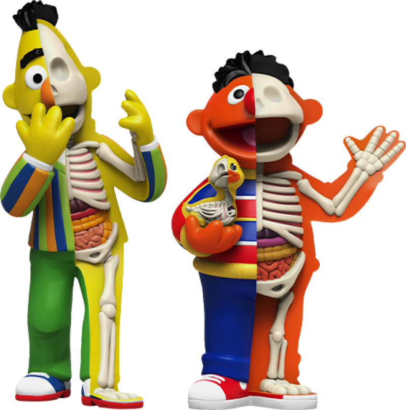 XXRAY Plus: Bert & Ernie PVC Figure by Mighty Jaxx