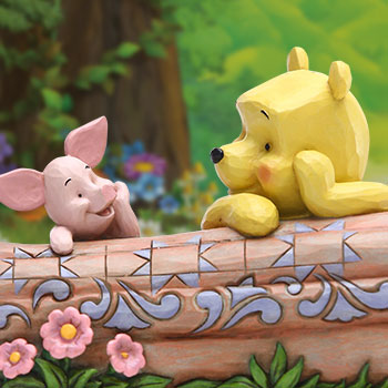 Pooh and Piglet by Log Figurine | Sideshow Collectibles