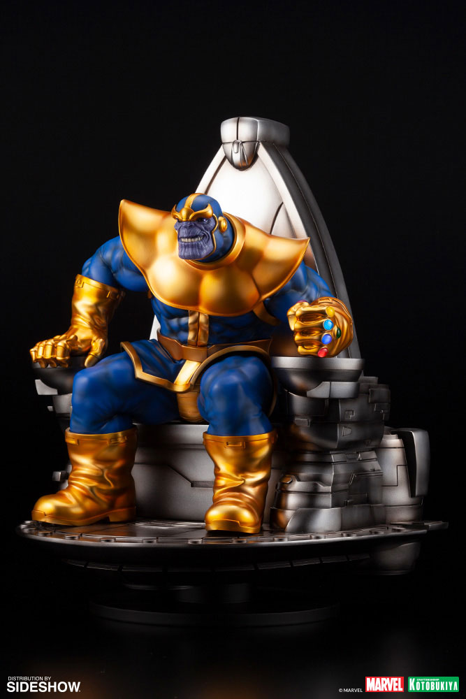 marvel thanos on space throne fine art statue