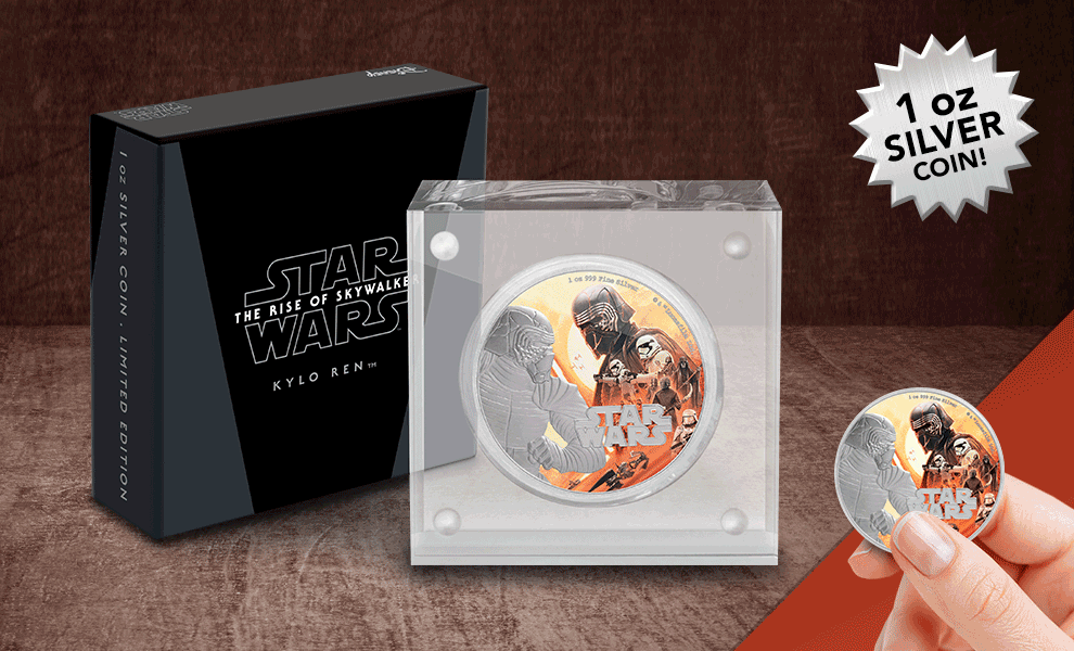 Gallery Feature Image of Kylo Ren Silver Coin Silver Collectible - Click to open image gallery