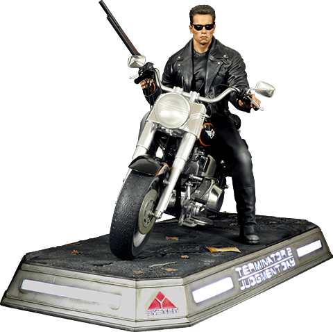 DarkSide Collectibles Studio T-800 on Motorcycle Statue