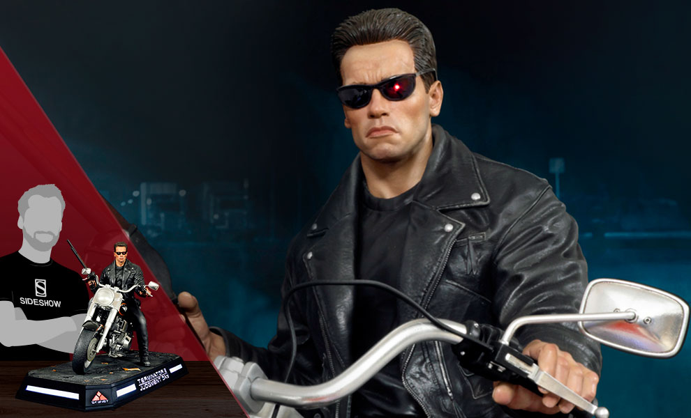 Gallery Feature Image of T-800 on Motorcycle Statue - Click to open image gallery