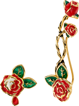 Painting the Roses Ear Climber and Stud Jewelry