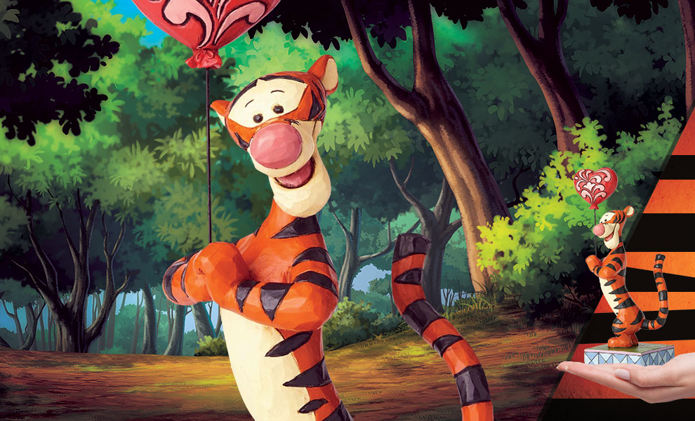 Gallery Feature Image of Tigger with Heart Balloon Figurine - Click to open image gallery