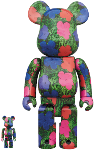 Be@rbrick Andy Warhol "Flowers" 100% and 400% Bearbrick