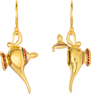 Hinged Magic Lamp Earrings Jewelry