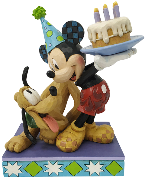 Enesco, LLC Pluto & Mickey Birthday Figurine