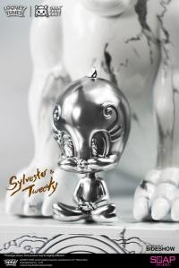 Gallery Image of Sylvester and Tweety White Marble Statue