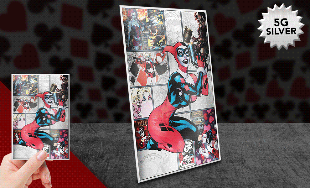 Gallery Feature Image of Harley Quinn Silver Coin Note Silver Collectible - Click to open image gallery