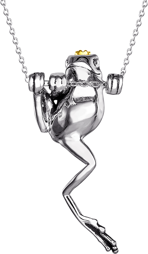 RockLove Crowned Frog Necklace Jewelry