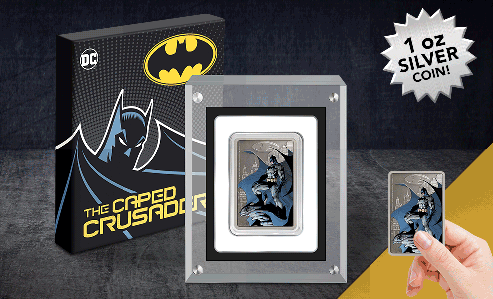 Gallery Feature Image of The Caped Crusader - Gotham City Silver Coin Silver Collectible - Click to open image gallery