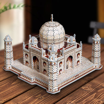 Puzz 3D Vintage Retro MB PUZZ 3D Taj Mahal 1077 Foam Backed Piece 3D Jigsaw Puzzle Model 