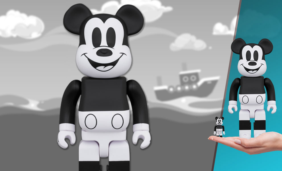 Be@rbrick Mickey Mouse Black & White 2020 Version Collectible Set 