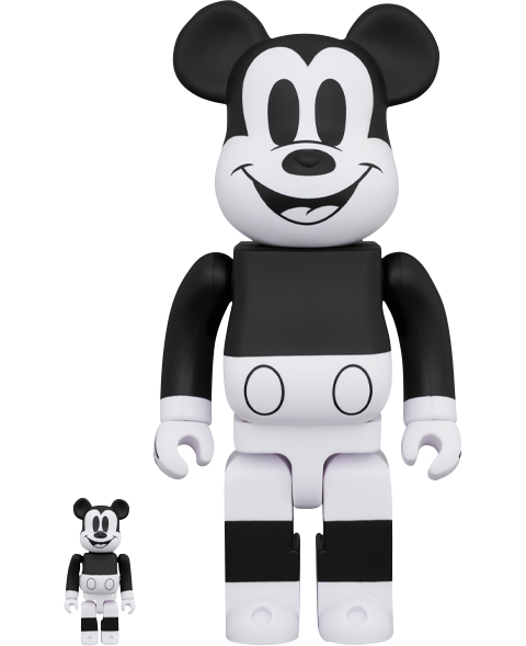 Medicom Toy Be@rbrick Mickey Mouse (Black & White 2020 Version) 100% & 400% Collectible Set