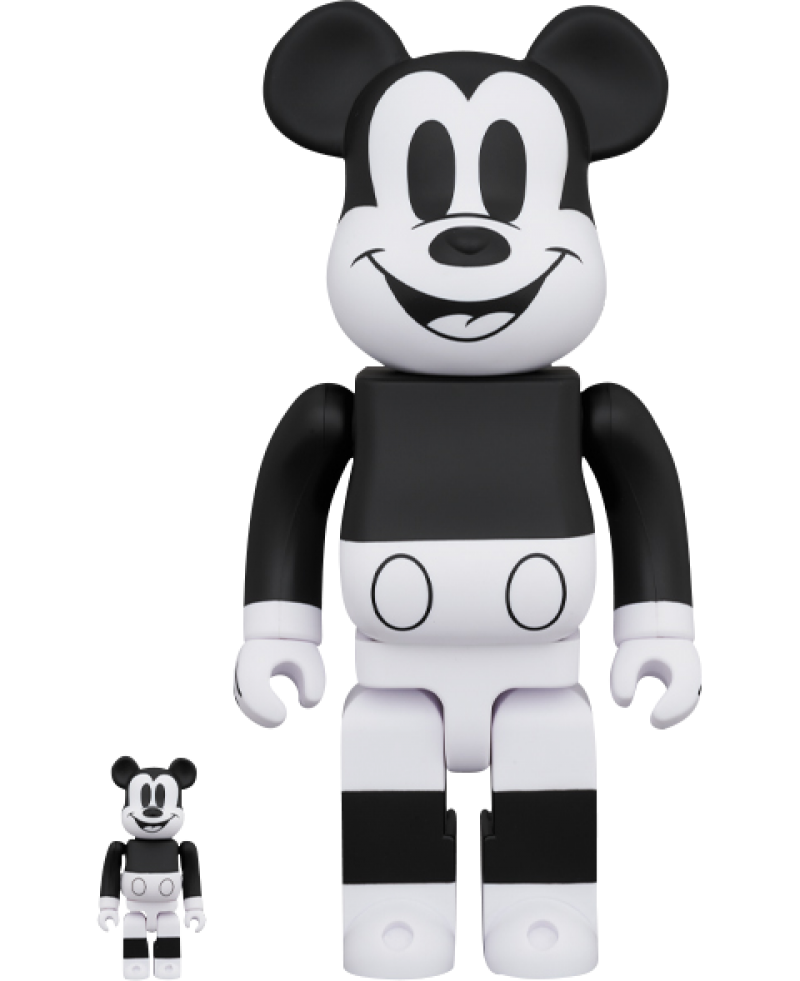 Be@rbrick Mickey Mouse (Black & White 2020 Version) 100% & 400% Designer Toy by Medicom Toy