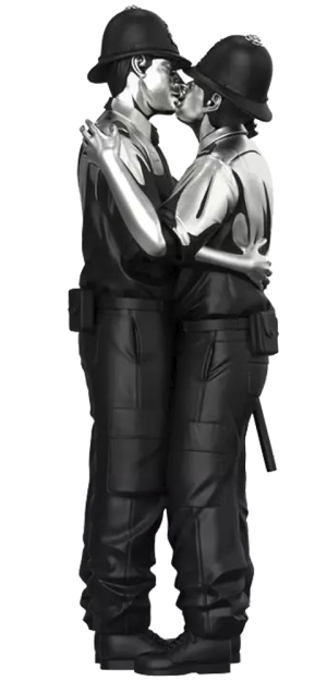 Kissing Coppers (Platinum Edition) Polystone Statue