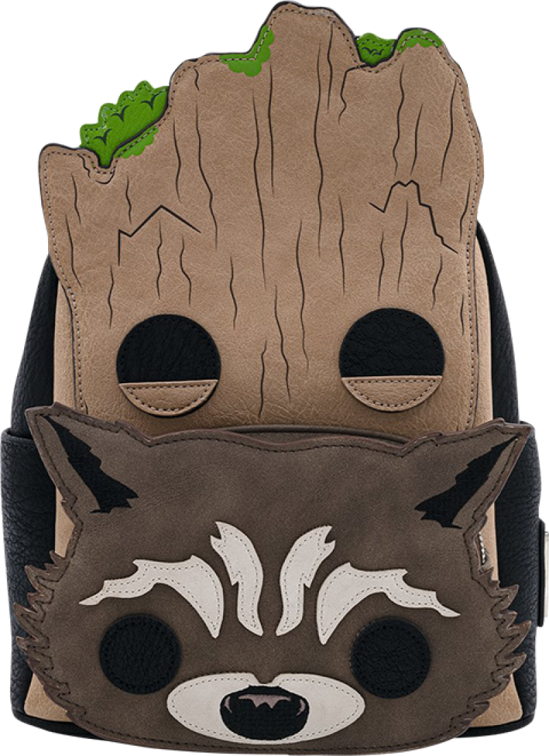 Groot and Rocket Cosplay Mini Backpack Apparel by Loungefly