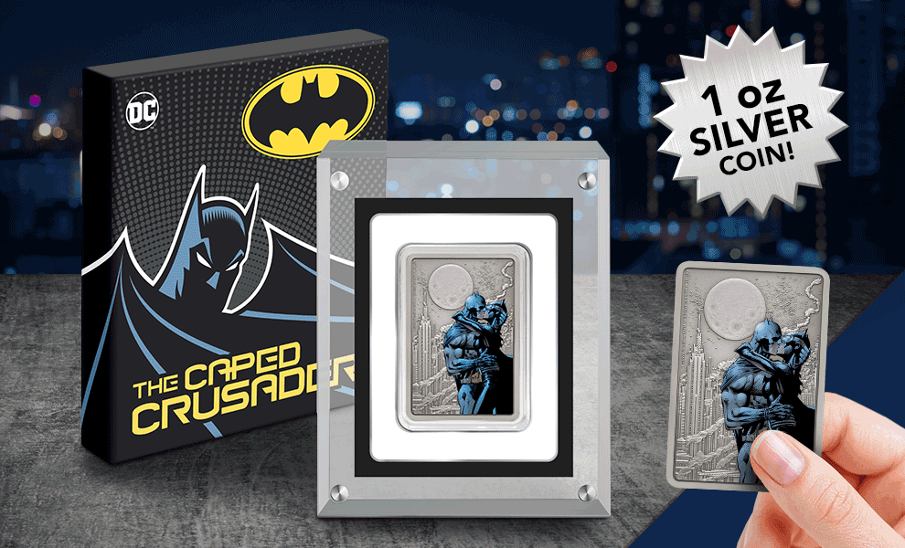 Gallery Feature Image of The Caped Crusader™ - The Kiss Silver Collectible - Click to open image gallery