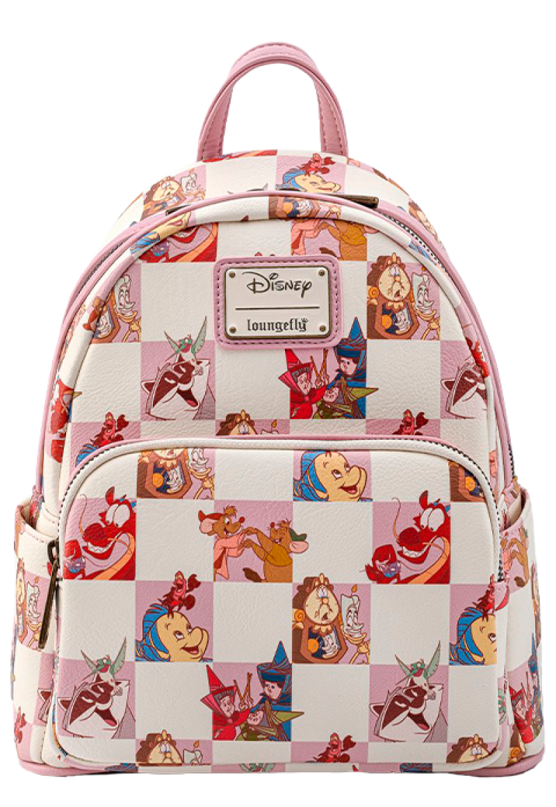 Disney BFF Character Rose Checker Mini Backpack Apparel by Loungefly