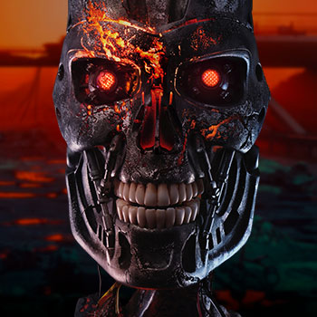 T-800 Battle Damaged Art Mask Terminator Life-Size Bust