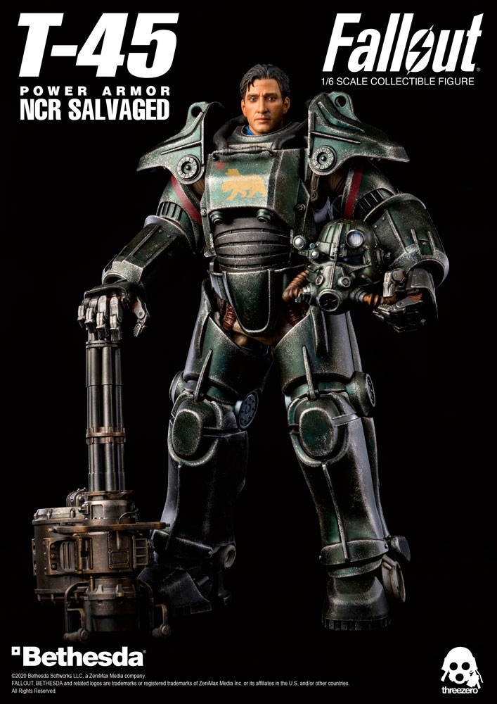 T 45 Ncr Salvaged Power Armor Sixth Scale Collectible Figure By Threezero Sideshow Collectibles