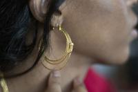 Gallery Image of Wonder Woman Lasso Hoop Earrings (Gold) Jewelry