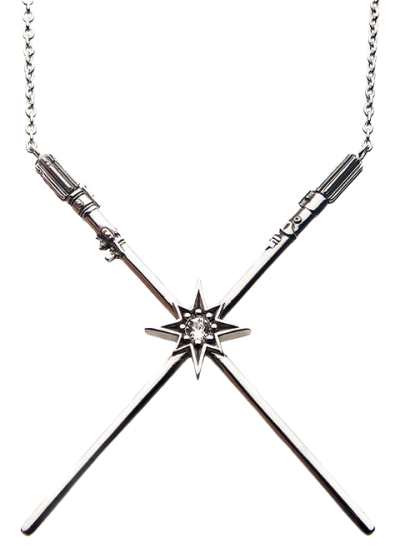 Luke Skywalker™ & Darth Vader™  Crossed Lightsaber Necklace Jewelry
